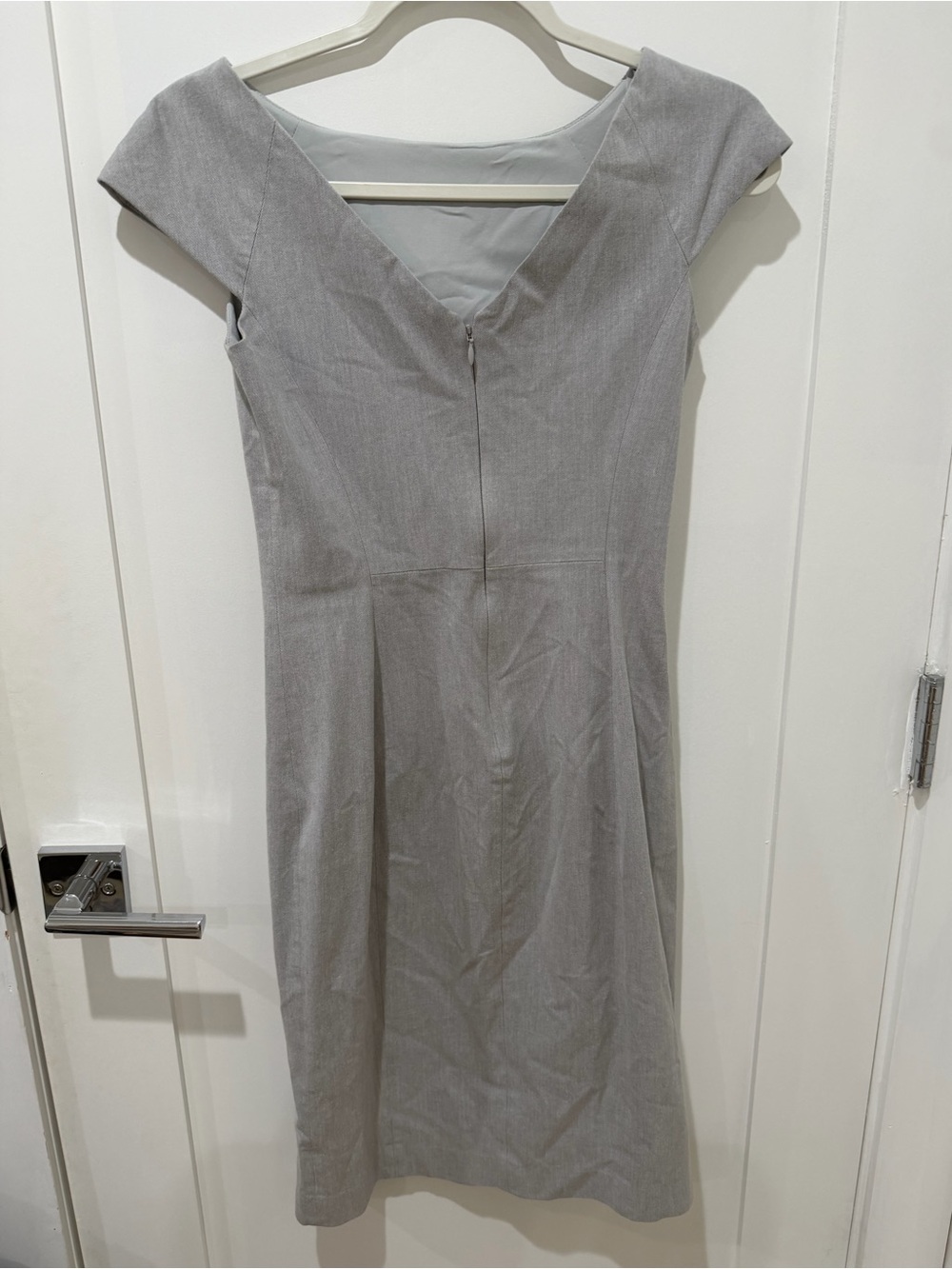 Banana Republic Stretch Twill Light Gray Sheath Dress - Women - Picture 6 of 9